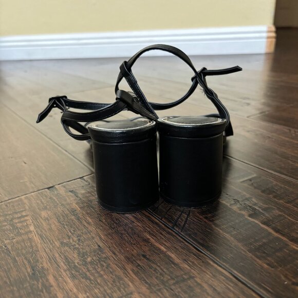 Black Chunky Kitten Heels - Picture 3 of 3